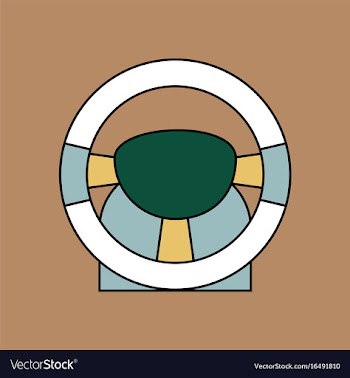 Flat icon design collection steering wheel vector image