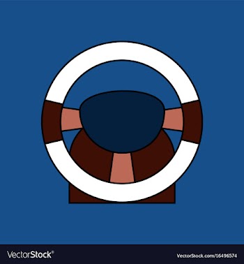 Flat icon design collection steering wheel vector image
