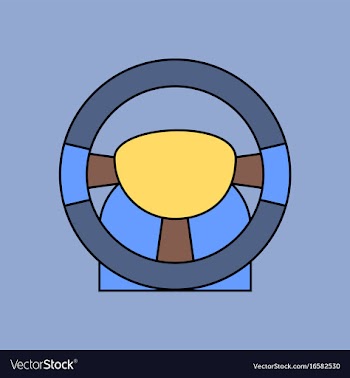 Flat icon design collection steering wheel vector image
