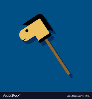 Flat icon design collection stick horse toy in vector image