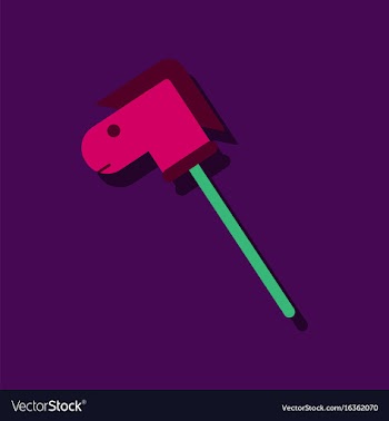 Flat icon design collection stick horse toy in vector image