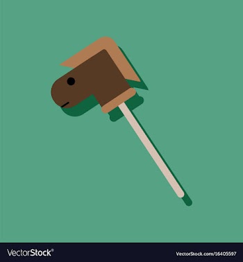 Flat icon design collection stick horse toy in vector image