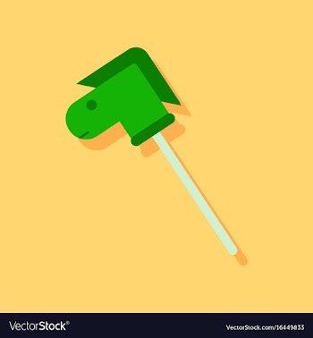 Flat icon design collection stick horse toy in vector image