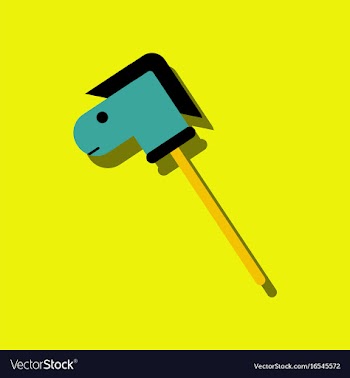 Flat icon design collection stick horse toy in vector image