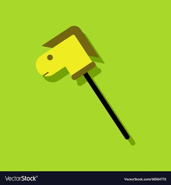 Flat icon design collection stick horse toy in vector image