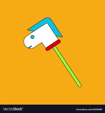 Flat icon design collection stick horse toy vector image