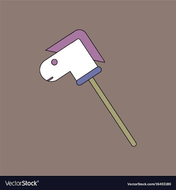 Flat icon design collection stick horse toy vector image
