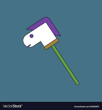 Flat icon design collection stick horse toy vector image