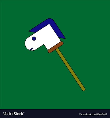 Flat icon design collection stick horse toy vector image