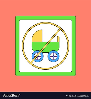 Flat icon design collection strollers not allowed vector image