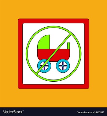 Flat icon design collection strollers not allowed vector image