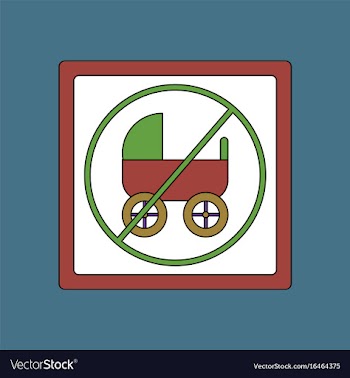 Flat icon design collection strollers not allowed vector image