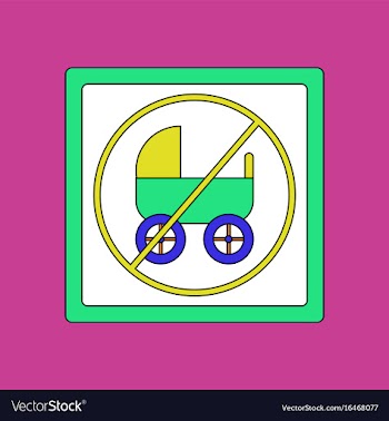 Flat icon design collection strollers not allowed vector image