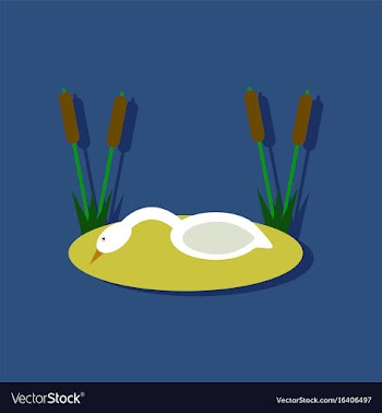 Flat icon design collection swan in the reeds in vector image