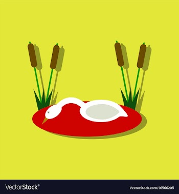 Flat icon design collection swan in the reeds in vector image