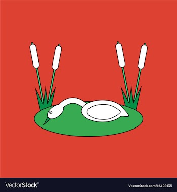 Flat icon design collection swan in the reeds vector image