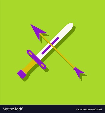 Flat icon design collection sword and arrow in vector image