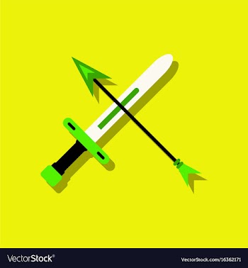 Flat icon design collection sword and arrow in vector image