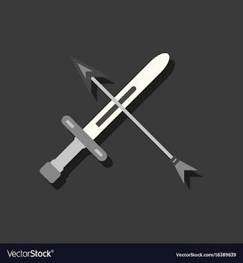 Flat icon design collection sword and arrow in vector image