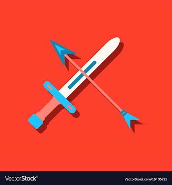 Flat icon design collection sword and arrow in vector image