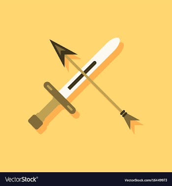 Flat icon design collection sword and arrow in vector image