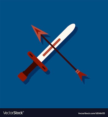 Flat icon design collection sword and arrow in vector image
