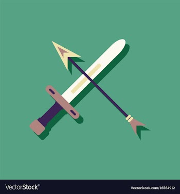Flat icon design collection sword and arrow in vector image