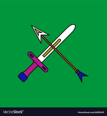Flat icon design collection sword and arrow vector image