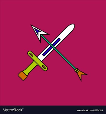 Flat icon design collection sword and arrow vector image