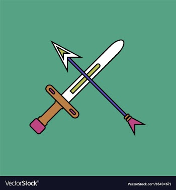 Flat icon design collection sword and arrow vector image