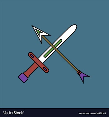 Flat icon design collection sword and arrow vector image