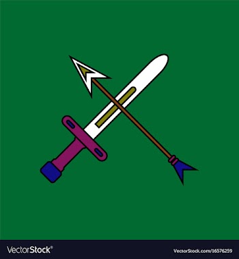 Flat icon design collection sword and arrow vector image