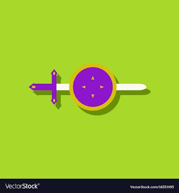 Flat icon design collection sword and shield in vector image