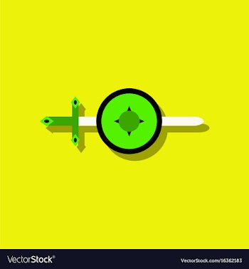 Flat icon design collection sword and shield in vector image
