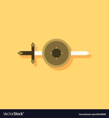 Flat icon design collection sword and shield in vector image