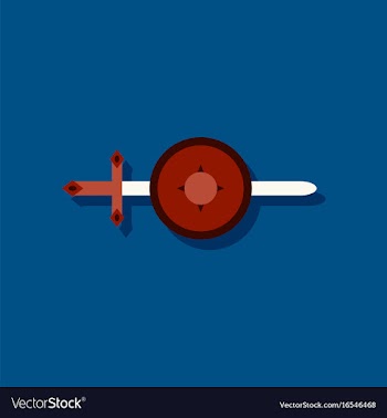 Flat icon design collection sword and shield in vector image