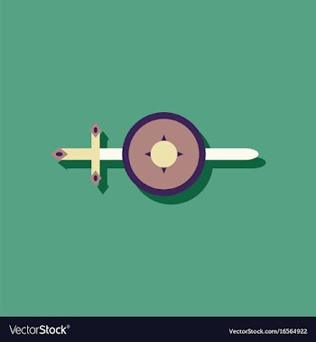 Flat icon design collection sword and shield in vector image