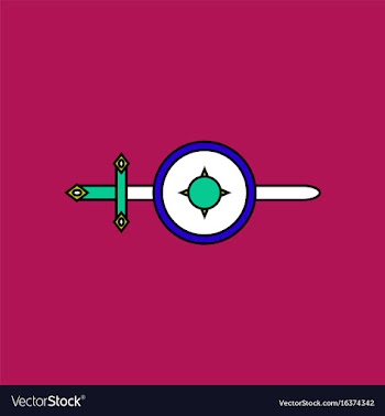 Flat icon design collection sword and shield vector image