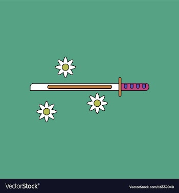 Flat icon design collection sword and shuriken vector image