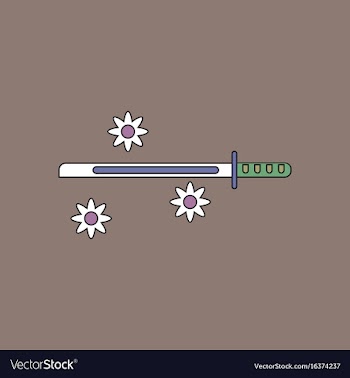 Flat icon design collection sword and shuriken vector image