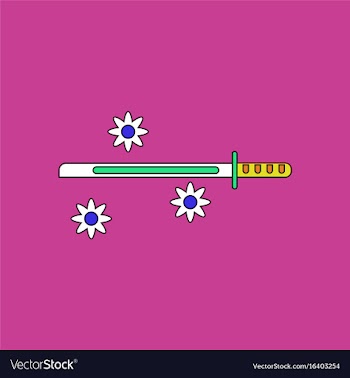 Flat icon design collection sword and shuriken vector image