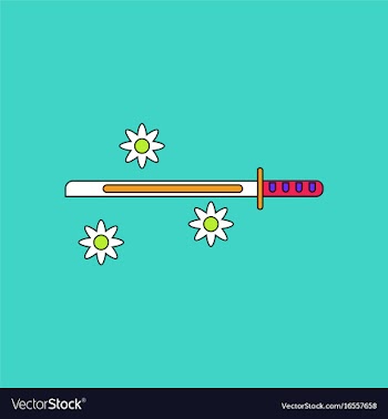 Flat icon design collection sword and shuriken vector image