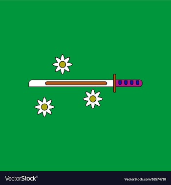 Flat icon design collection sword and shuriken vector image