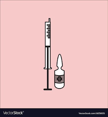 Flat icon design collection syringe and ampoule vector image