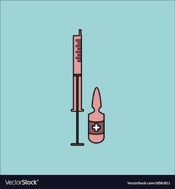 Flat icon design collection syringe and ampoule vector image