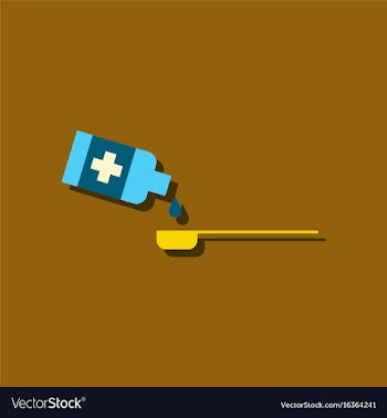 Flat icon design collection syrup dose in sticker vector image
