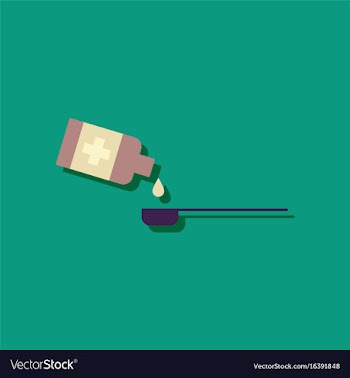 Flat icon design collection syrup dose in sticker vector image
