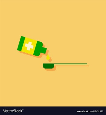 Flat icon design collection syrup dose in sticker vector image