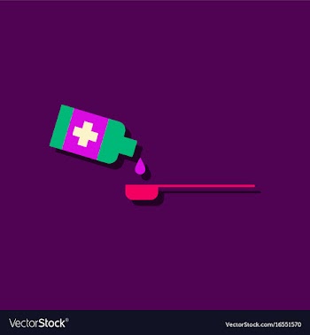 Flat icon design collection syrup dose in sticker vector image