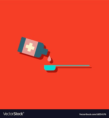 Flat icon design collection syrup dose in sticker vector image